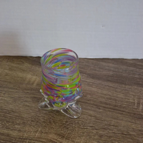 Blown  Splatter Glass Bud Vase - Picture 2 of 4